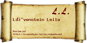 Lövenstein Leila névjegykártya